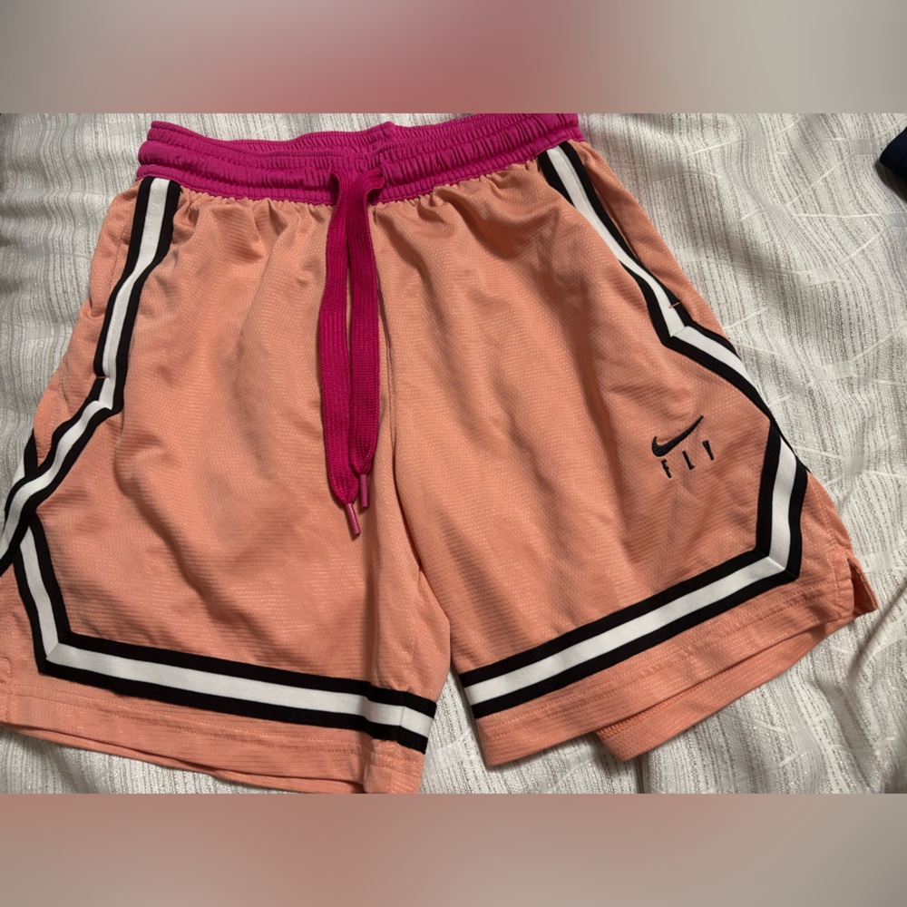 Nike Women's Pink and Black Athletic Shorts
